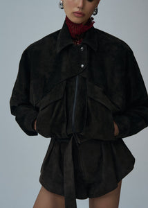 SS25 LEATHER 10 JACKET BROWN SUEDE