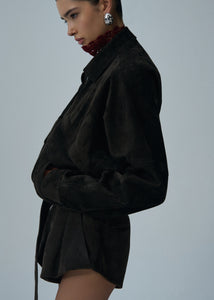 SS25 LEATHER 10 JACKET BROWN SUEDE