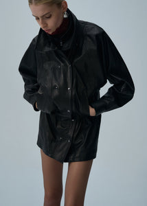 SS25 LEATHER 13 JACKET BLACK