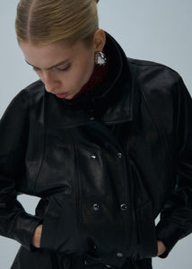 SS25 LEATHER 13 JACKET BLACK
