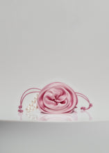 Load and play video in Gallery viewer, Small Magda bag pearl strap in pink satin
