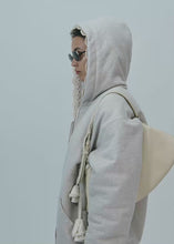 Load and play video in Gallery viewer, Lace-detail zip up hoodie in grey
