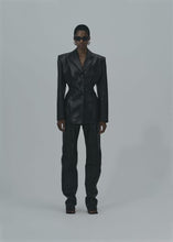 Load and play video in Gallery viewer, Leather hourglass blazer in black
