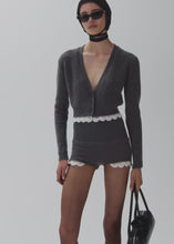 Load and play video in Gallery viewer, Cashmere knit shorts in grey
