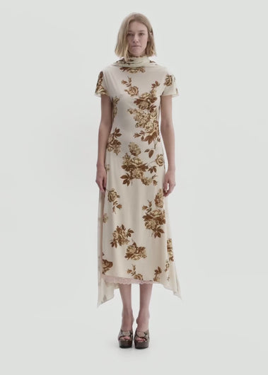 RE26 DRESS 05 CREAM PRINT