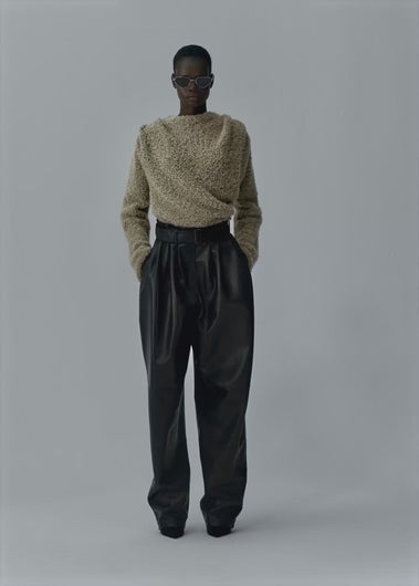 AW25 LEATHER 22 PANTS BLACK