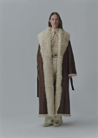 AW25 LEATHER 15 SHEARLING BROWN