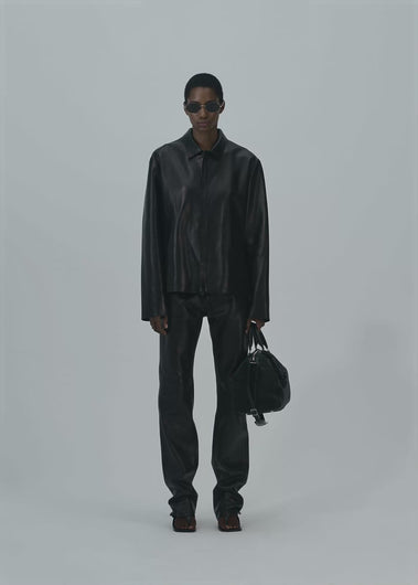PF25 LEATHER 01 SHIRT BLACK