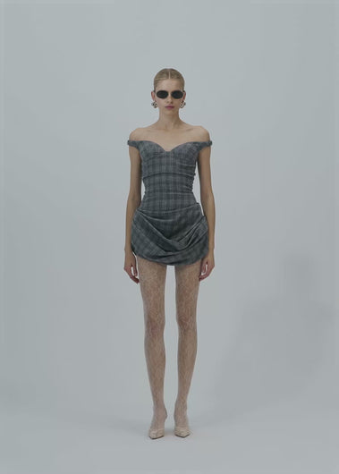PF25 DRESS 06 GREY CHECK