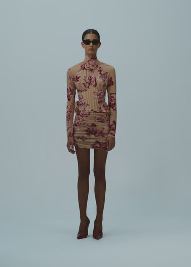 SS25 DRESS 35 BEIGE PRINT