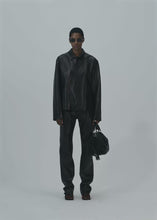 Load and play video in Gallery viewer, PF25 LEATHER 01 SHIRT BLACK
