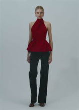 Load and play video in Gallery viewer, Halter peplum top in red

