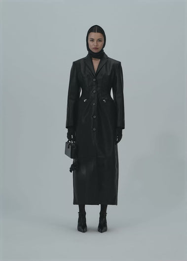 PF25 LEATHER 15 COAT BLACK