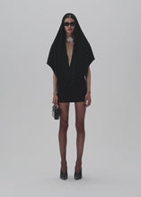 Load and play video in Gallery viewer, Hooded plunge maxi dress in black
