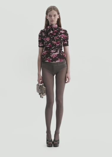 RE26 BLOUSE 06 BROWN PRINT