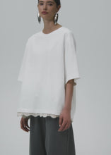 Load and play video in Gallery viewer, Lace detail oversized t-shirt in white
