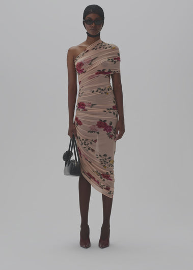 RE25 DRESS 17 BEIGE PRINT