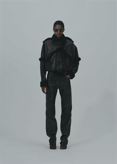 PF25 LEATHER 10 JACKET BLACK