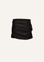 Load image into Gallery viewer, Wool rose mini skirt in black
