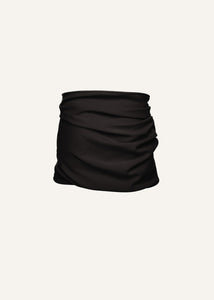 Wool rose mini skirt in black