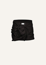 Load image into Gallery viewer, Wool rose mini skirt in black
